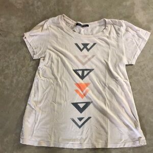 Wildfox Cream and Gray Graphic Tee